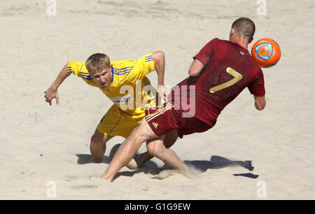 Strand Fußball Freundschaftsspiel Ukraine V Russland am 28. Mai 2011 in Kiew, Ukraine Stockfoto