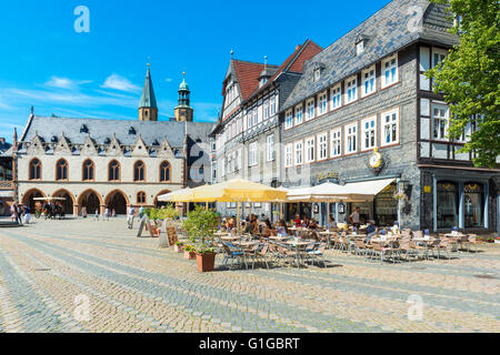 Fachwerkhäuser, Goslar, Harz, Niedersachsen, Deutschland, UNESCO-Weltkulturerbe Stockfoto