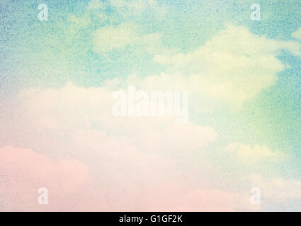 Bunt bemalte Aquarell Wolken und Himmel. Natur-Hintergrund Stockfoto