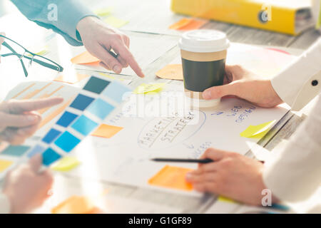 Brainstorming Brainstorm Geschäftsleute Ausführungsplanung Stockfoto