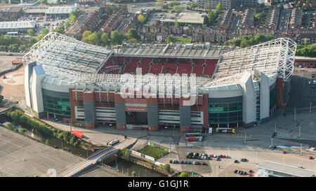 Luftbild des Old Trafford, Heimat von Manchester United, Manchester Stockfoto