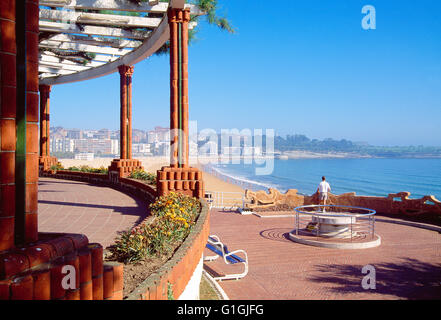 Aussichtspunkt in Piquio Gärten. El Sardinero, Santander, Spanien. Stockfoto