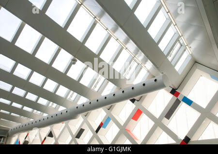 Erweiterung der Puerta de Atocha-Bahnhof, innen-Ansicht. Madrid, Spanien. Stockfoto