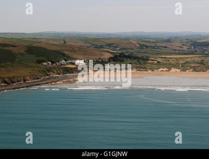 Luftaufnahmen von Norddevon entnommen Hubschrauber Saunton Sands Hotel Stockfoto