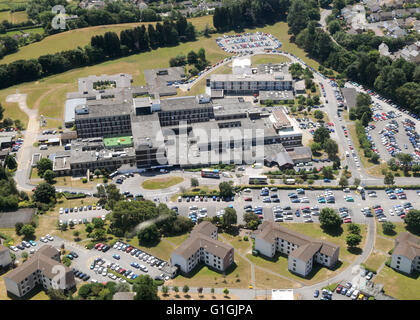 Luftaufnahmen von Norddevon Hubschrauber North Devon District Hospital NDDH Roborough Barnstaple entnommen Stockfoto