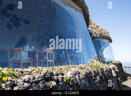 Cafe in Mirador del Rio, entworfen von Cesar Manrique, Lanzarote, Kanarische Inseln, Spanien Stockfoto