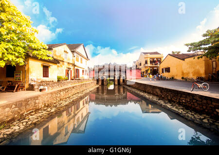 Hoi an eine japanische überdachte Brücke Stockfoto