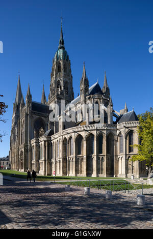 East End von Notre-Dame Kathedrale, Bayeux, Normandie, Frankreich, Europa Stockfoto