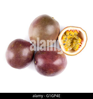 Passionsfrucht (Passiflora Edulis) Stockfoto
