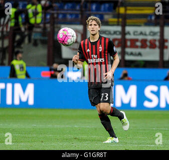 Mailand, Italien. 14. Mai, 2016: Manuel Locatelli in Aktion während der Serie A Fußballspiel zwischen AC Milan und AS Roma. Bildnachweis: Nicolò Campo/Alamy Live-Nachrichten Stockfoto