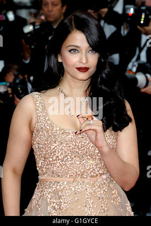 Cannes, Frankreich. 14. Mai 2016. Aishwarya Rai besucht die Premiere des BGG auf dem Festivel de Cannes. Bildnachweis: Peter Phillips/Alamy Live-Nachrichten Stockfoto