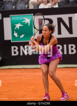Madison Keys der USA spielen im Tennis-Finale der Frauen, gegen Serena Williams im Foro Italico, Rom, Italien. 15. Mai 2016. Stockfoto