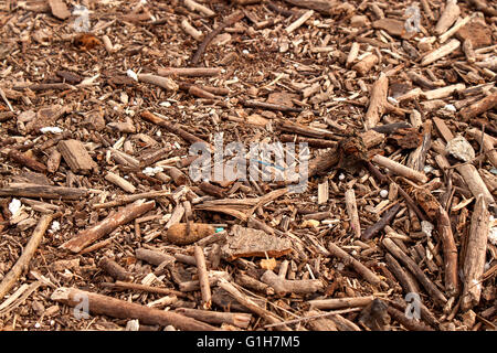 Mulch Holz Rinde Materialtextur nahtlose Hintergrund Stockfoto