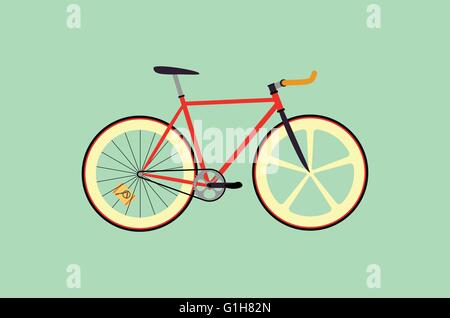 Fixie Fahrrad-flaches Design-Vektor-illustration Stock Vektor