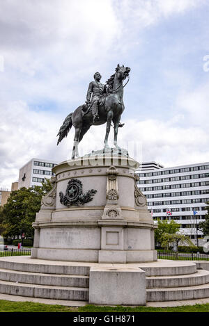 Generalmajor George H Thomas Equestrian Statue, Thomas Circle, Washington DC Stockfoto