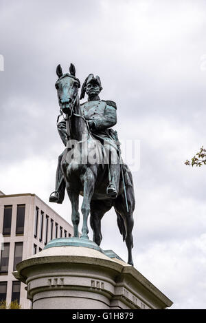 Leutnant General Winfield Scott Equestrian Statue, Scott Circle, Washington DC Stockfoto