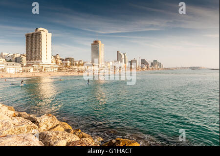 Israel, Tel Aviv, direkt am Strand Stadtbild Stockfoto