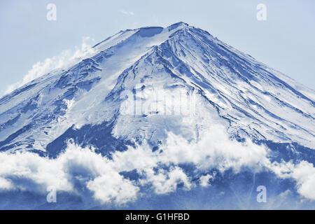 Der schöne Berg Fuji bilden die fünf friedlichen See im Winter. Japan Stockfoto