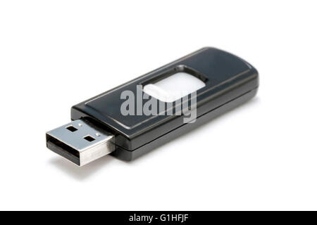 USB-Flash-Laufwerk Closuep auf weißem Hintergrund Stockfoto