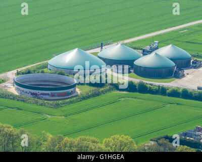 Biogasanlage, in der Nähe von Celle, Niedersachsen, Deutschland Stockfoto