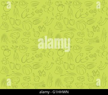 Vektormuster von nahtlose Hintergrund mit Gemüse Stock Vektor