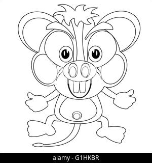 Blackenning Cartoon der Ratte für Detey in Maler des Buches Stock Vektor