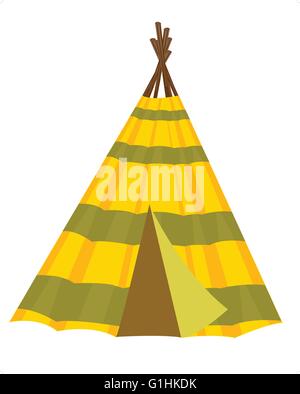 Home Indianer Wigwam auf weißem Hintergrund Stock Vektor
