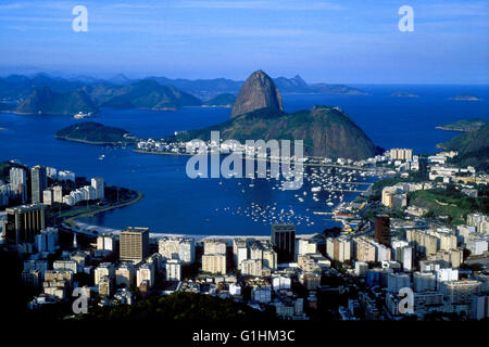 Ansicht der Guanabarra Bucht vom Corcovado Rio De Janeiro Brasilien Stockfoto