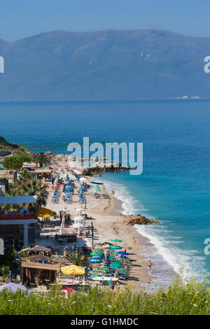 Albanien. Strand in der Nähe von Kepi Kalas südlich von Vlore. Stockfoto