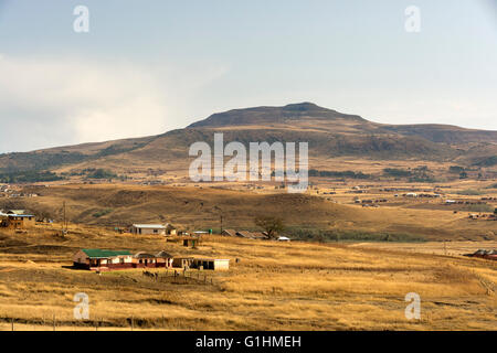 Blick von der Straße, Drakensbergs, KwaZulu Natal, Südafrika Stockfoto