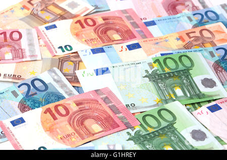 Mehrere Euro-Banknoten Stockfoto