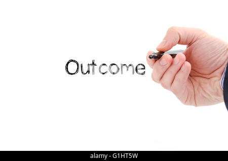 Ergebnis Textkonzept isoliert auf weißem Hintergrund Stockfoto