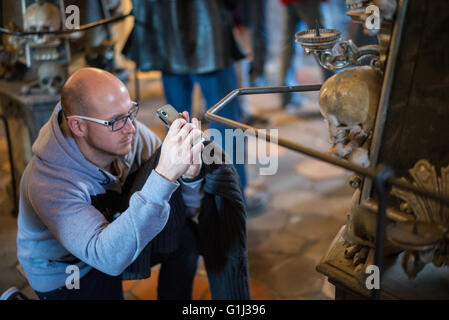 Innen Ansicht der Friedhof Kirche, Kutna Hora, Tschechien, EU, Europa Stockfoto