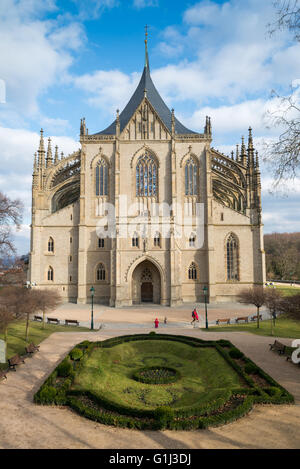 Kathedrale der Hl. Barbara und Nachbarschaft, Kutná Hora, Tschechische Republik, UNESCO, Stockfoto