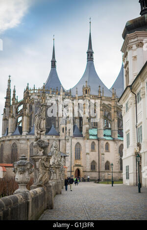 Kathedrale der Hl. Barbara und Nachbarschaft, Kutná Hora, Tschechische Republik, UNESCO, Stockfoto