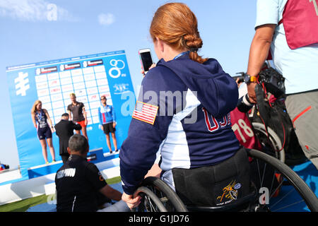 Stadt Yokohama, Kanagawa, Japan. 14. Mai 2016. Allgemeine Ansicht Triathlon: Yokohama ITU Paratriathlon Weltereignis in Stadt Yokohama, Kanagawa, Japan. © Shingo Ito/AFLO SPORT/Alamy Live-Nachrichten Stockfoto