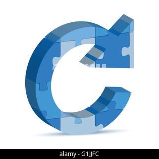 EPS-10-Vektor-Illustration der Reload-Symbol im puzzle Stock Vektor