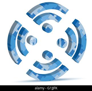 EPS 10 Vektor Illustration von RSS-Feeds, Rich Site Summary-Symbol im puzzle Stock Vektor