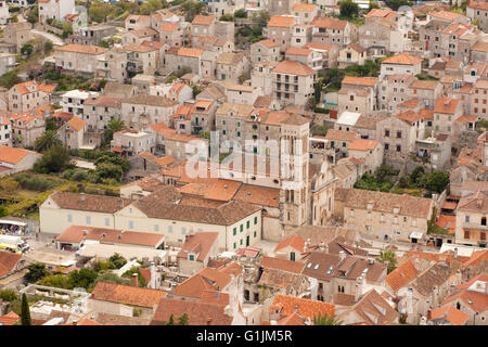 Ansicht der Stadt Hvar in Kroatien. Stockfoto