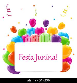 Festa Junina Urlaub Hintergrund. Traditionelle Brasilien June Festiva Stock Vektor