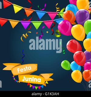 Festa Junina Urlaub Hintergrund. Traditionelle Brasilien June Festiva Stock Vektor