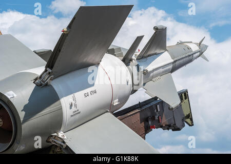 Zrenjanin, Serbien: Mai 2016, Detail von Sam s-125 Newa, sa-3 Goa, pechora, v-600 Anti Aircraft Rakete auf der Startrampe Stockfoto