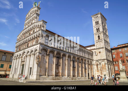 Chiesa di San Michele in Foro - Kirche von San Michele in Foro, katholische Kirche geweiht, Erzengel Michael, Lucca, Italien Stockfoto