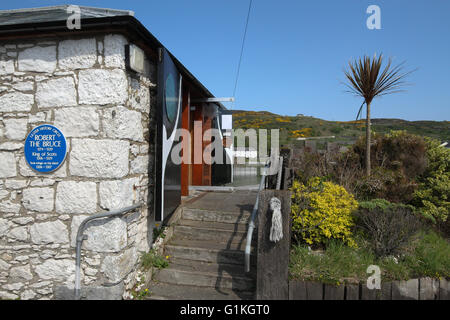 Das Besucherzentrum Rathlin Bootshaus auf Rathlin Insel, County Antrim, Nordirland Stockfoto