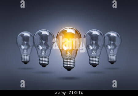 Glühbirne Idee leichte kreative Innovation Leader - Stock Bild Stockfoto