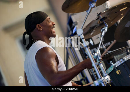 Jeff Lorber Fusion Gruppe auf dem Altstädter Ring in Warschau, Polen, Warschau, Jazz Na Starowce Serie. Stockfoto