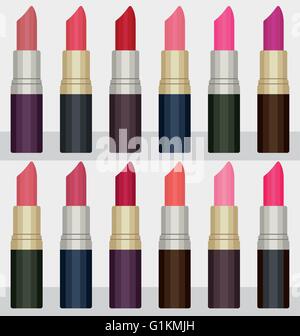 Bunte Lippenstifte Vektor-set 1 Stock Vektor