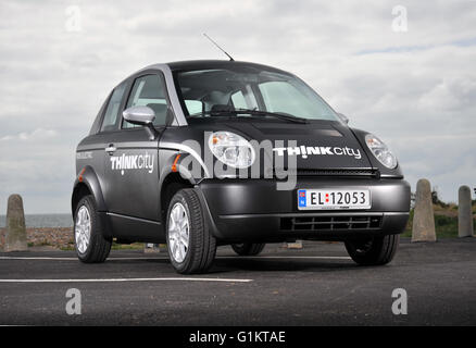 "Think" Elektrofahrzeuge (EV) Batterie betriebene Auto Stockfoto