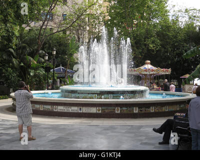 Brunnen in Alameda Park Marbella, Andalusien Stockfoto