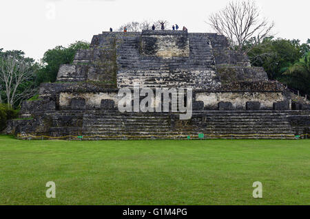 Tempel der Freimaurerei Altäre oder Website B4 von Plaza B.  Historische Stätte Altun Ha.  Belize District, Belize Stockfoto